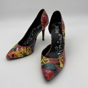 BRASH Karah D'orsay Stiletto Floral Heels Women US sz 7.5 Multicolor Pointy Toes
